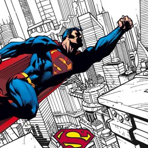 DC Comics Superman Flying Over City Pose Pixelbook Skin